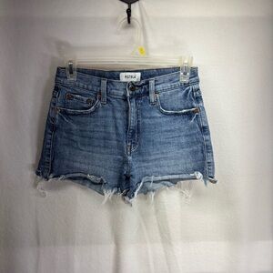 Pistola Button Fly Distressed High Rise Denim Cutoff Shorts size 26 Blue